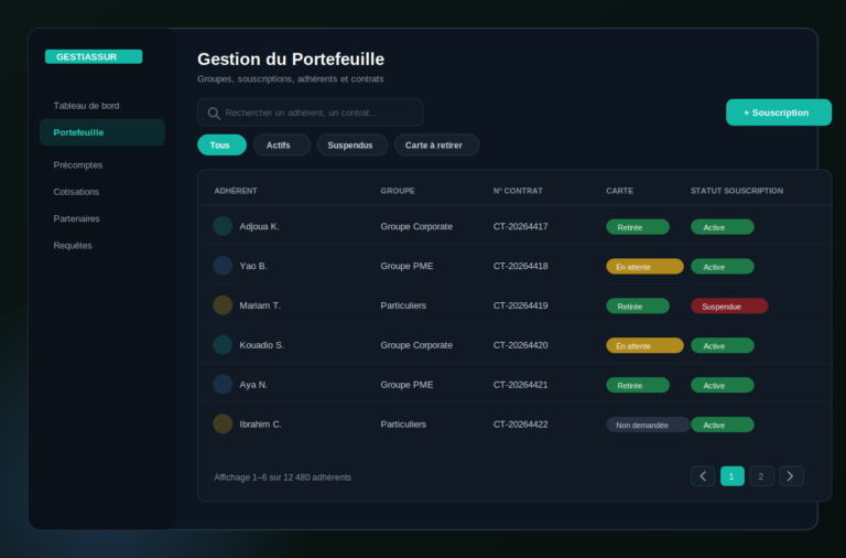 Plateforme de Gestion pour un Courtier Gestionnaire en Assurance Santé